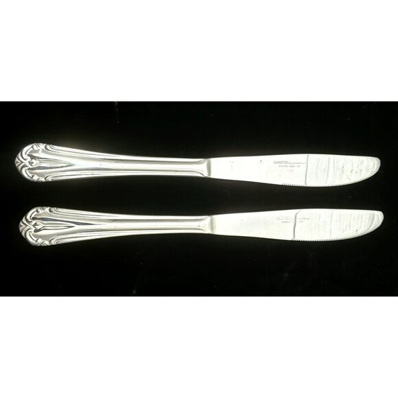 Hampton Silversmiths Katrinka 2 Dinner Knives Stainless Replacement Knife Glossy - Picture 1 of 5